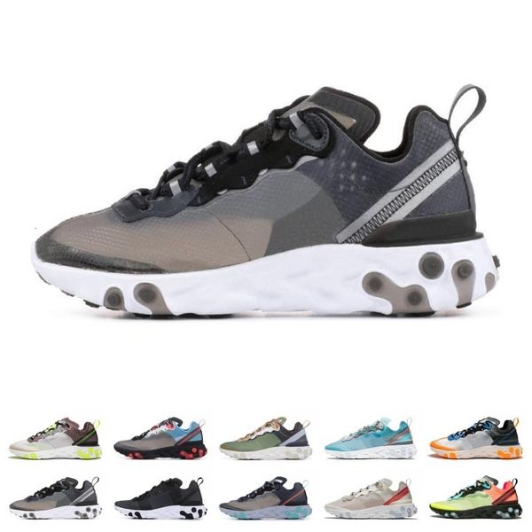 

classic epic react element 87 mens running shoes neptune greens undercaver blue sail light bone mens trainers women sports sneakers 36-45