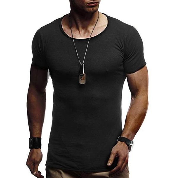 

t shirt 2020 new men t-shirt polyester white men tshirts summer short sleeve plus size man tshirt black tee slim shirt0218, Black;blue