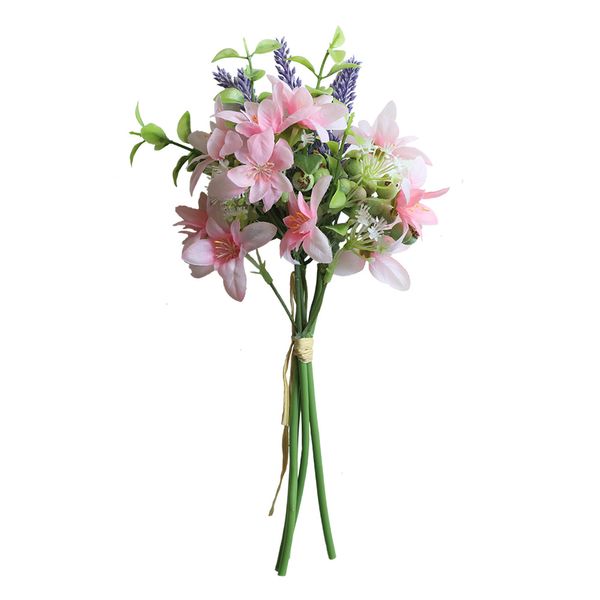 5 Bündel/Los Künstliche Blumen Ono Chrysanthemengras Seidenblumen für Heimdekoration Hochzeit Braut Hand halten Blumenstrauß Kranz Pflanzen