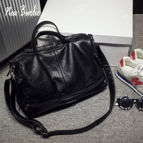 

2019 large capacity women bags shoulder tote bag soft pu motorcycle messenger bags casual handbags handle sac a main