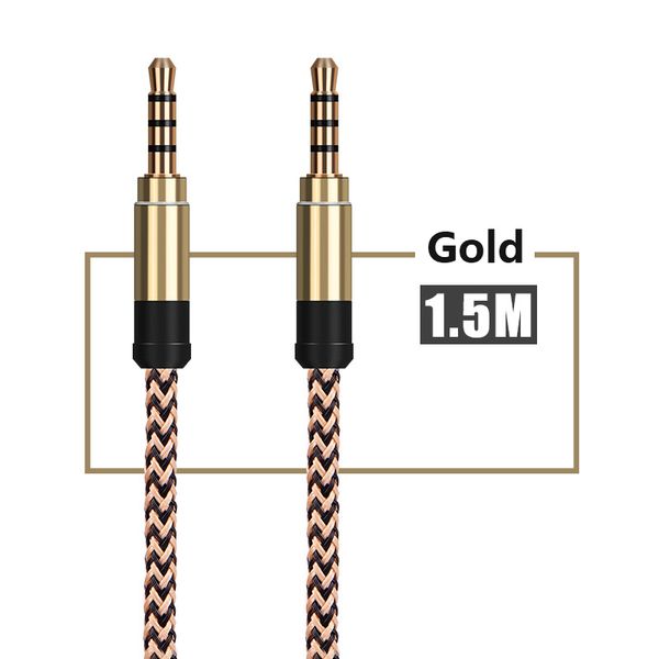 

3.5mm AUX AUXILIARY CORD 1.5M/5FT Male to Male Stereo Audio Cable for PC MP3 CAR 120pcs