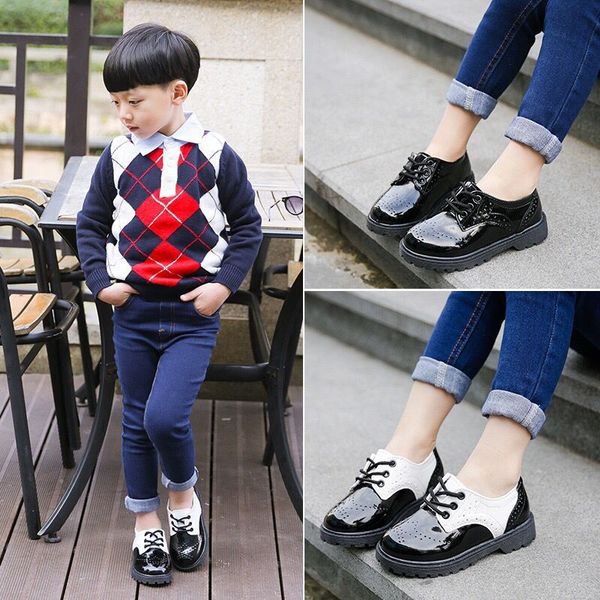 

2019 spring bloom classic kids shoes fashion low heel girls shoes brand antiskid sole children dancing with shipping, Black;grey