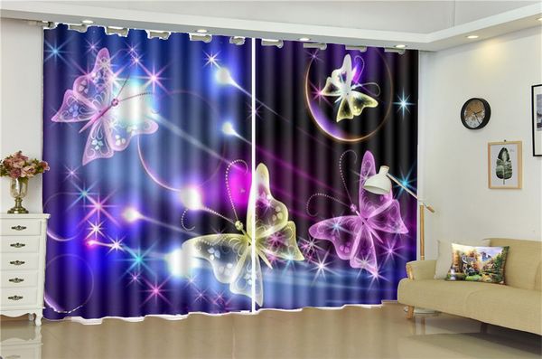 2019 Curtain For Living Room Starry Colorful Butterflies Flying Beautiful And Practical Blackout Curtains In The Living Room Bedroom From Yunlin189