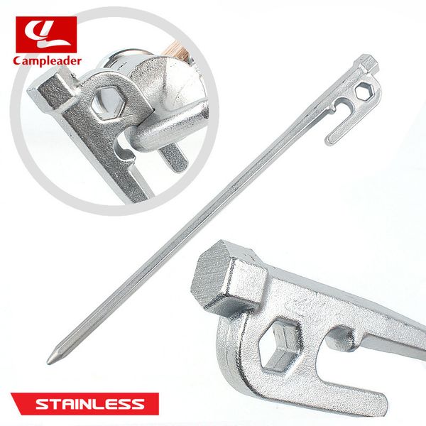 

outdoor plum hexagonal stainless steel stake tent nails awning accessories segment peg camping foreign trade export stake cross
