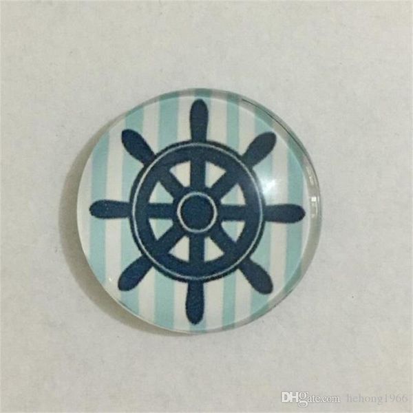 

creative nordic style fridge magnet round design sailing ships crystal glass refrigerator sticker novelty home decoration gift 15nxb y