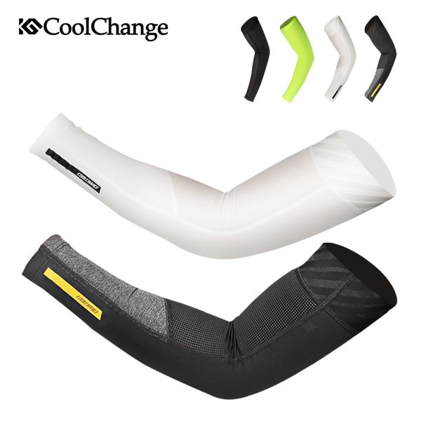 

coolchange summer ice arm sleeves cycling arm warmers sports uv protection bicycle sleeve fishing running bike sleeve, Black