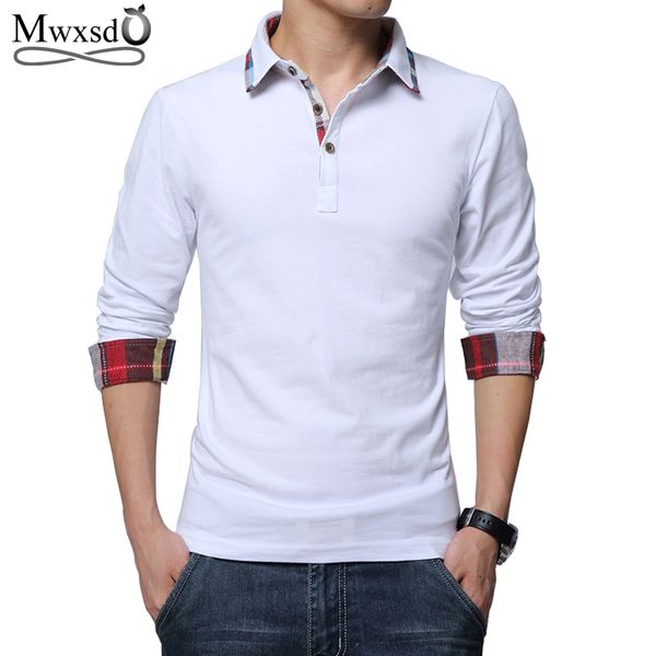 

Mwxsd High Quality Brand Casual Men 'S Cotton Polo Shirt Spring Men Solid Long Sleeve Polo Shirt Camisa Polo Masculino 4xl 5xl