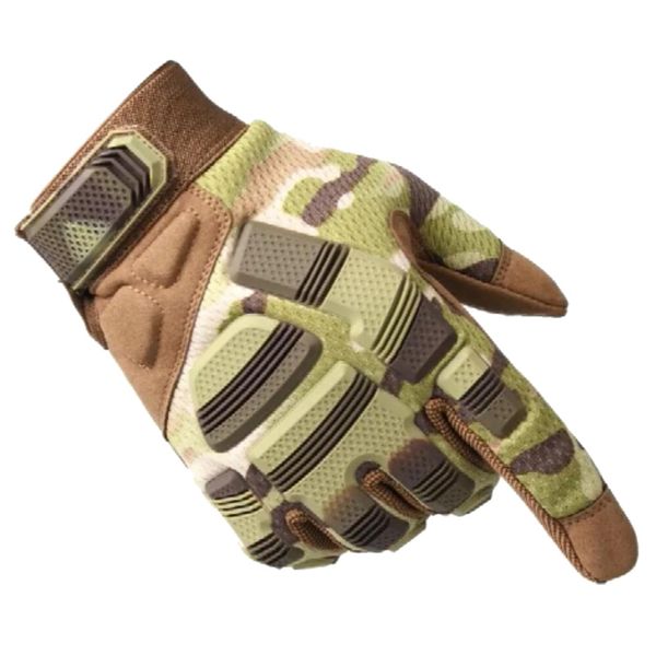 

outdoor sport tactical gloves full finger for hiking cycling motorcycle army men's gloves armor protection shell, Black