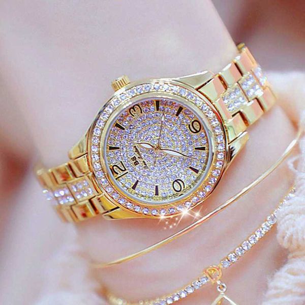 

bs women watches watch bracelet waterproof diamond ladies wrist watches for women quartz clock hours, Slivery;brown