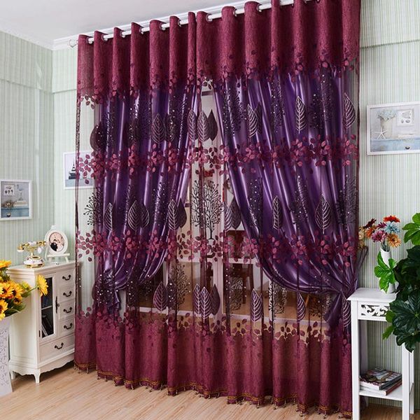 

embroidery room floral tulle window screening curtain drape scarfs valances curtian for living room bedroom