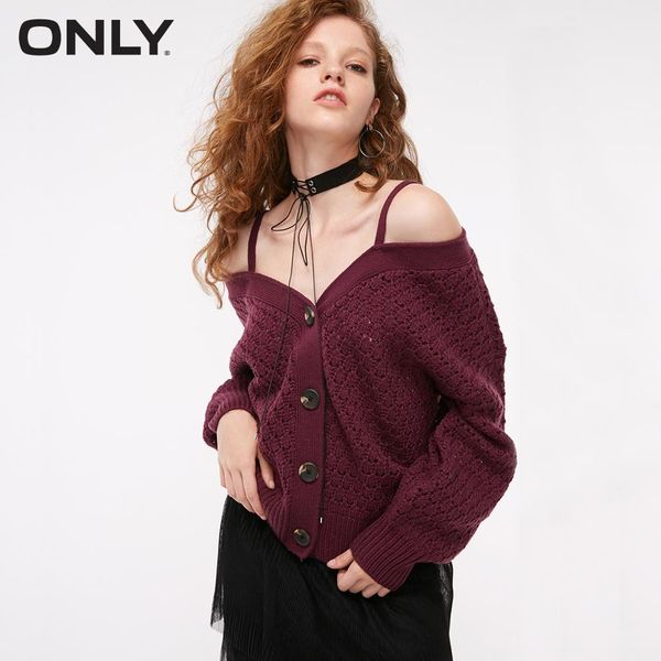 

only women's autumn new camisole hollow-out short knit cardigan | 11833b503, White
