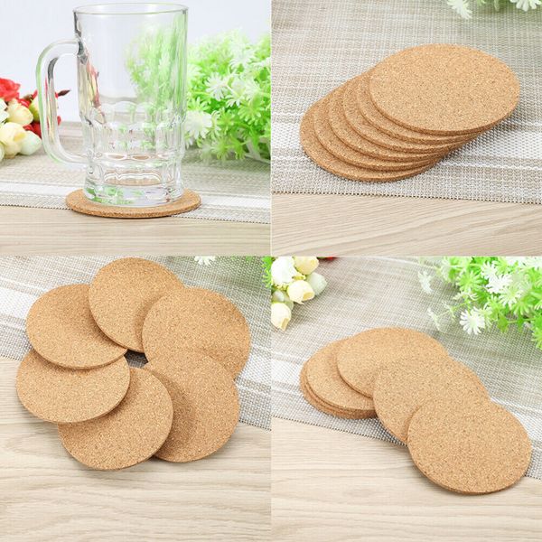 

6pcs корк вуд coaster термостойкого чашку pad коврики кофе чай горячий напиток кубок coaster мат pad таблица посуда украшения партии