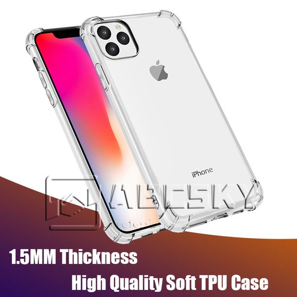

1.5MM Прозрачный ТПУ Ударопрочный Clear Case для iPhone 11 Pro Max 6 7 8 Plus XR XS MAX Samsung Note10 S10 Plus
