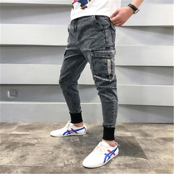 

2019 jeans, tide boy, slim pants, Blue
