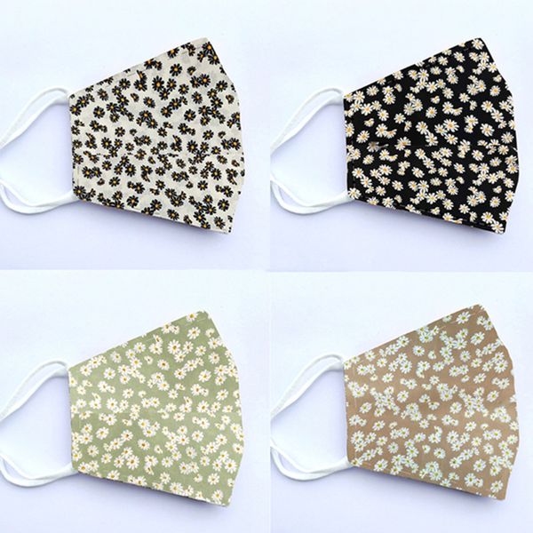 

women masks 3d anti-smog mask 2 layers washable household breathable anti dust floral print little daisy reusable sell 0134
