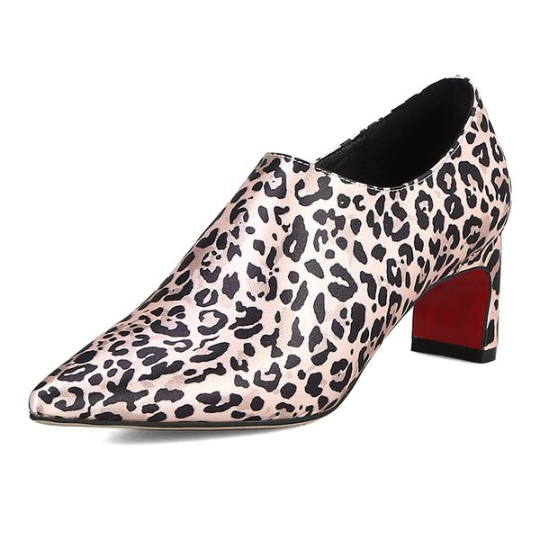 

new big size 32-42 leopard ladies high heels pointed toe zip shoes woman casual party spring autumn pumps, Black
