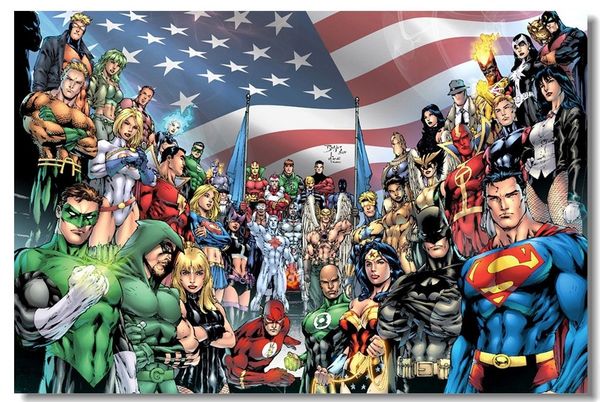 Justice League Hero Room Club Decor Art Silk Poster 24x36inch