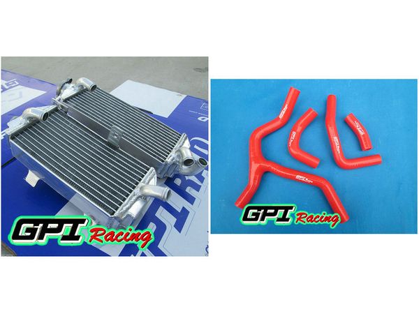 

gpi r&l aluminum radiator +red hose for crf450r crf450 crf 450r 2013 13 2014 14 red hose