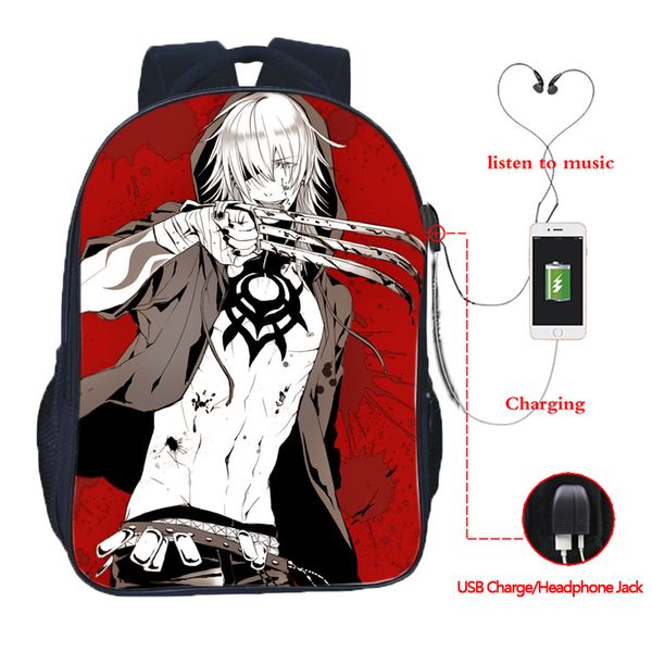 

togainu no chi usb charge backpack men women boys girls teens rucksack usb charging school backpack fashion bag