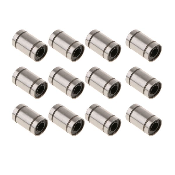 

12 pcs 17mm linear bearing bushing lm6uu 6mm rubber sealed for 3d printer