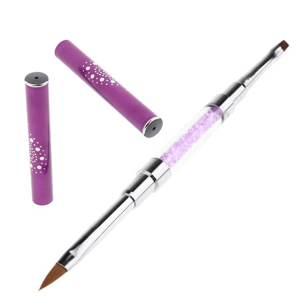 

dual sides nail brush uv gel polish drawing nail tips liner painting pen,acrylic glitter crystals shank - comfortable for handle