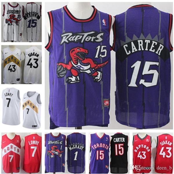 

2019 new toronto men raptor tracy 1 mcgrady vince 15 carter kyle 7 lowry pa cal 43 iakam jer ey xxl
