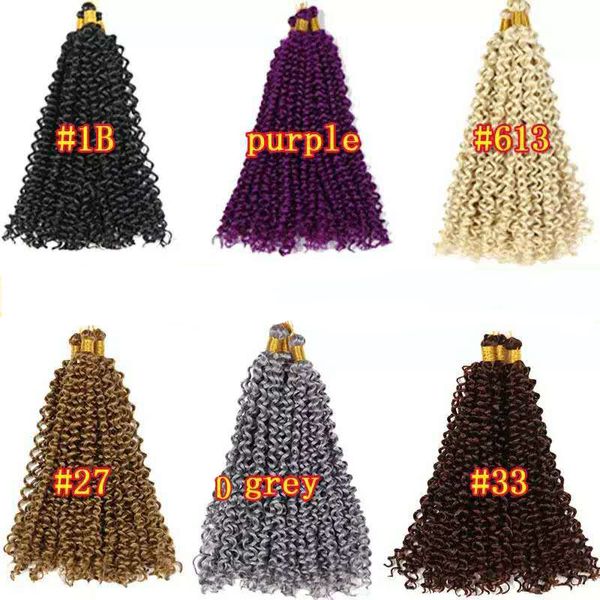 Extensões de cabelo sintético volume do cabelo trança Water Wave Crochet Tranças 14inch 30 Vertentes Ombre Cor sintética