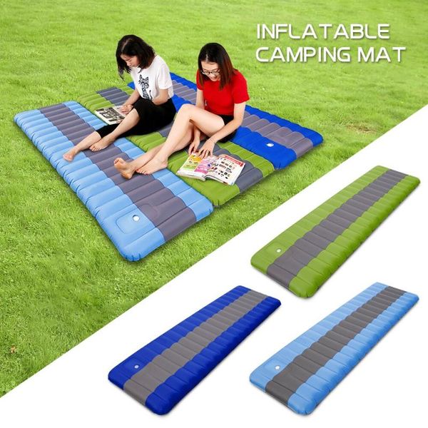 

outdoor air sleeping pad inflating ground pad mat camping mat mattress backpacking hiking traveling with built-in foot pump