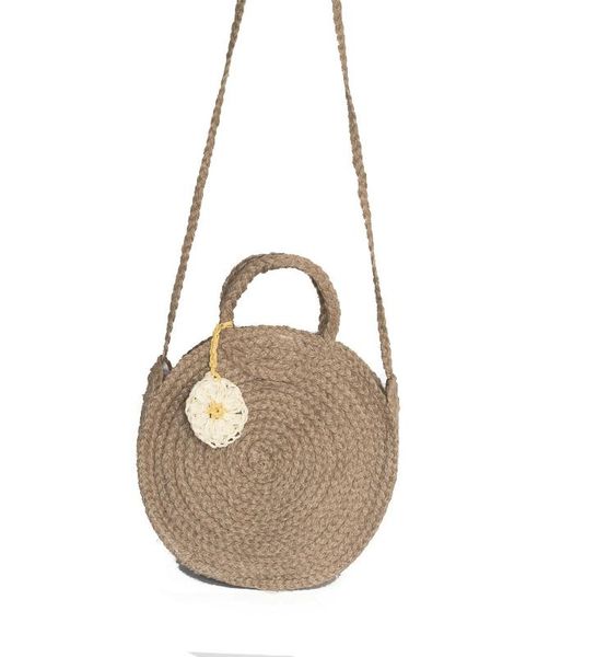 

daisy detailed jute weave model women's straw bag