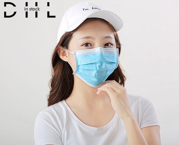 

50 disposable face masks made in china with three layers of non-woven fabric, thickened, dustproof and breathable mouth and nose masks for m