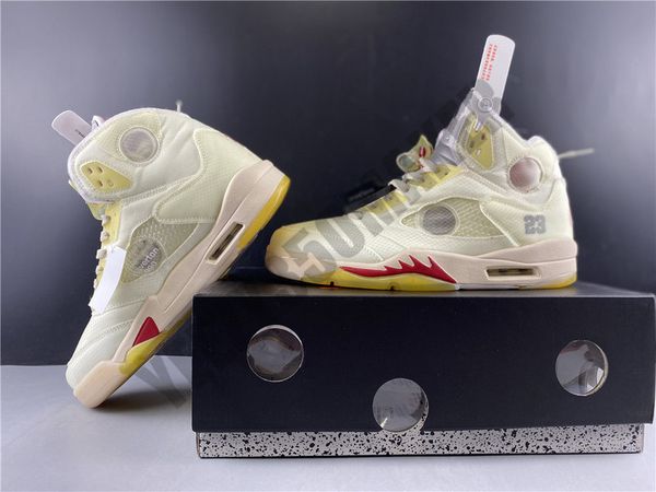 

og box off cream jumpman 5 5s 3m metallic shoelace white mens basketball shoes athletic sport sneakers designers trainers ct8480-0020 7-13