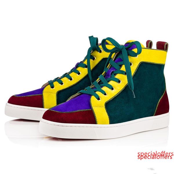 

wholesale high red bottom sneakers for men luxury black leather fashion suede mens womens shoes designer causal shoes size 36-46