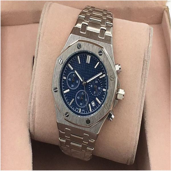 

womens mens luxe famous wristwatches stainless steel quartz movement 3 small dial fashion watches men sports casual watch 23, Slivery;brown