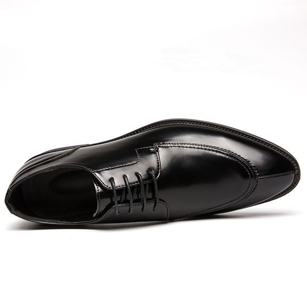 

2020 new style new bridegroom man wedding dress shoes mens shoes fashion pointed trend british mens wedding shoes all-match, Black