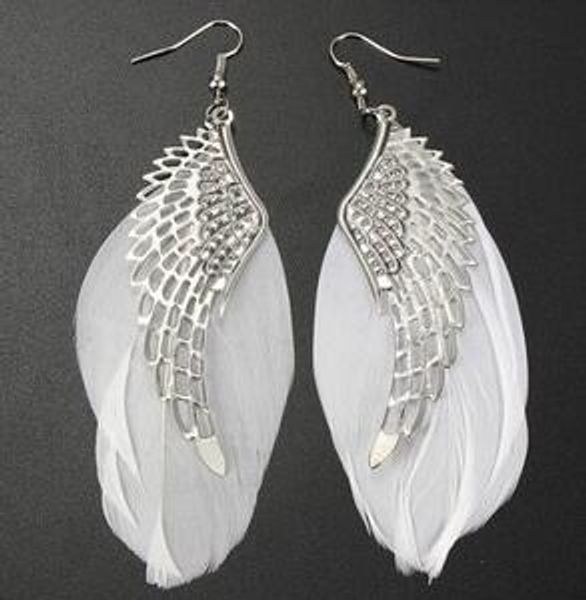 

new european and american popular angel wing feather earrings style earrings fashion classic exquisite elegance, Silver