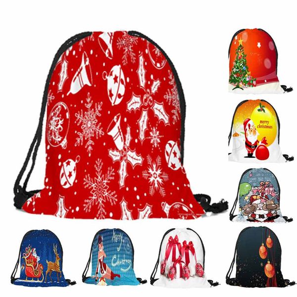 

fashion bag santa claus bunch pocket christmas candy bag bundle pocket drawstring storage dropship y812