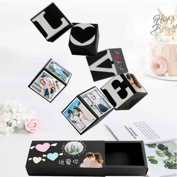 

surprise party's love bounce box gift explosion for anniversary scrapbook diy p birthday gift 20.3x9.5x4cm