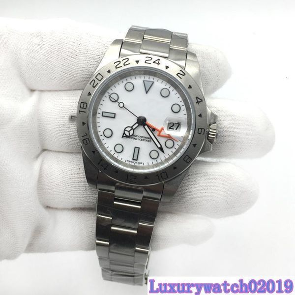 

mens watch exp white dial automatic mechanical movement stainless steel men watches male wristwatch, Slivery;brown