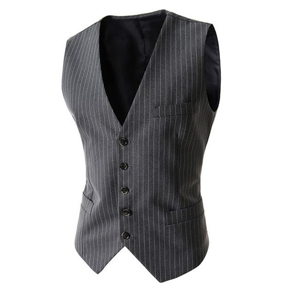 

zogaa men suit vest four buttons grey men's wedding waistcoat single breasted formal dress vest clothing slim fit sleeveless, Black;white