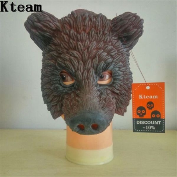 

halloween party celebration fancy dress full face cosplay bear head mask costume latex brown bear mask for carnival in stock