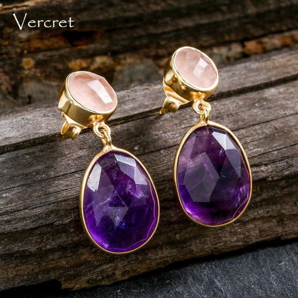 

fashion-amethyst fine earrings 925 sterling silver natural gemstones amethyst earrings jewelry for women sp, Golden;silver