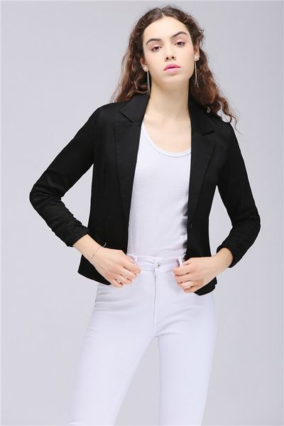 2020 StoklarShow Kadın Blazers ve Ceket Düğmeler Tek Parça Yüksek Düşük Tasarım Yarım Kollu İnce Takım Ofis Bandaj Geri Kadın FS1677