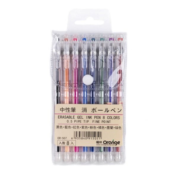 

8 шт 0.5mm синий черный 8 цветов refill стираемое pen student канцелярские пишущие гелевая ручка каллиграфии практика дать