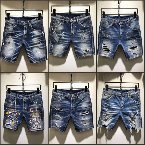 

Men di tre ripped kinny hort jean fa hion brand de igner motocycle biker denim hip hop hort for men high quality