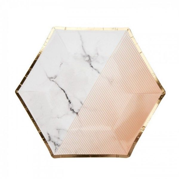 

розовое золото партии одноразовая посуда позолота бумажные соломинки / чашка / мраморные тарелки украшение стола свадьба / день рождения / п