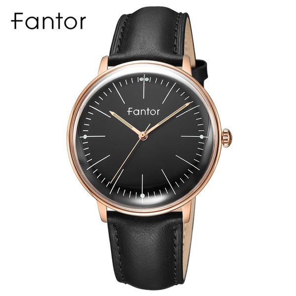 

fantor 2019 business mens watches simple fashion watch leather strap brass black dial waterproof quartz men's dress wrist watch, Slivery;brown
