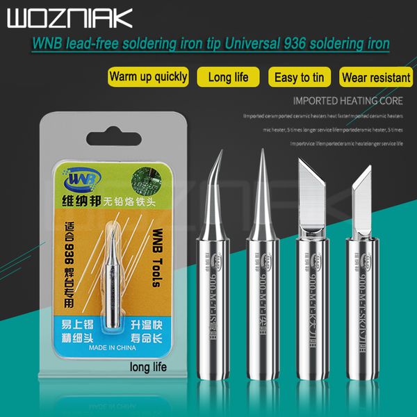 

wnb lead-solder iron tips replacement soldering bit welding tool universal 936 969 236 967 for diy rework