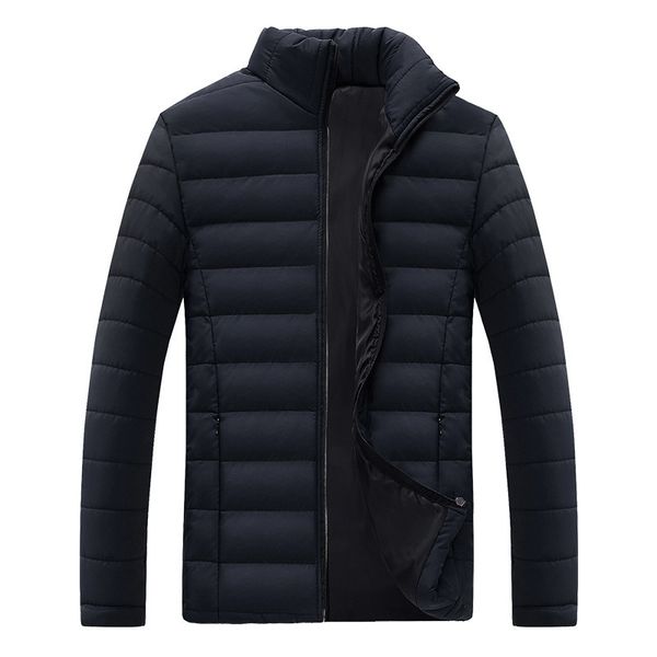 

drop shipping 2018 men winter jacket stand collar winter coat man parkas casaco masculino s-3xl axp193, Black
