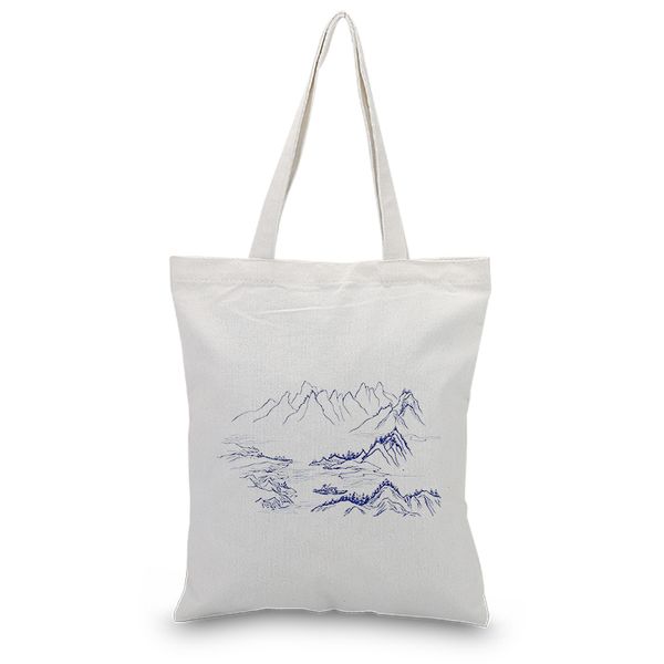 

ink draw canvas tote bag text diy custom print logo daily use shopping bag eco ecologicas reusable recycle