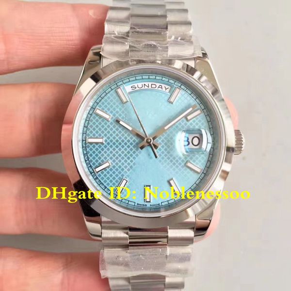

7 tyle cal 3255 automatic movement watche men 039 platinum day date 228206 40mm blue diagonal motif dial pre ident watch